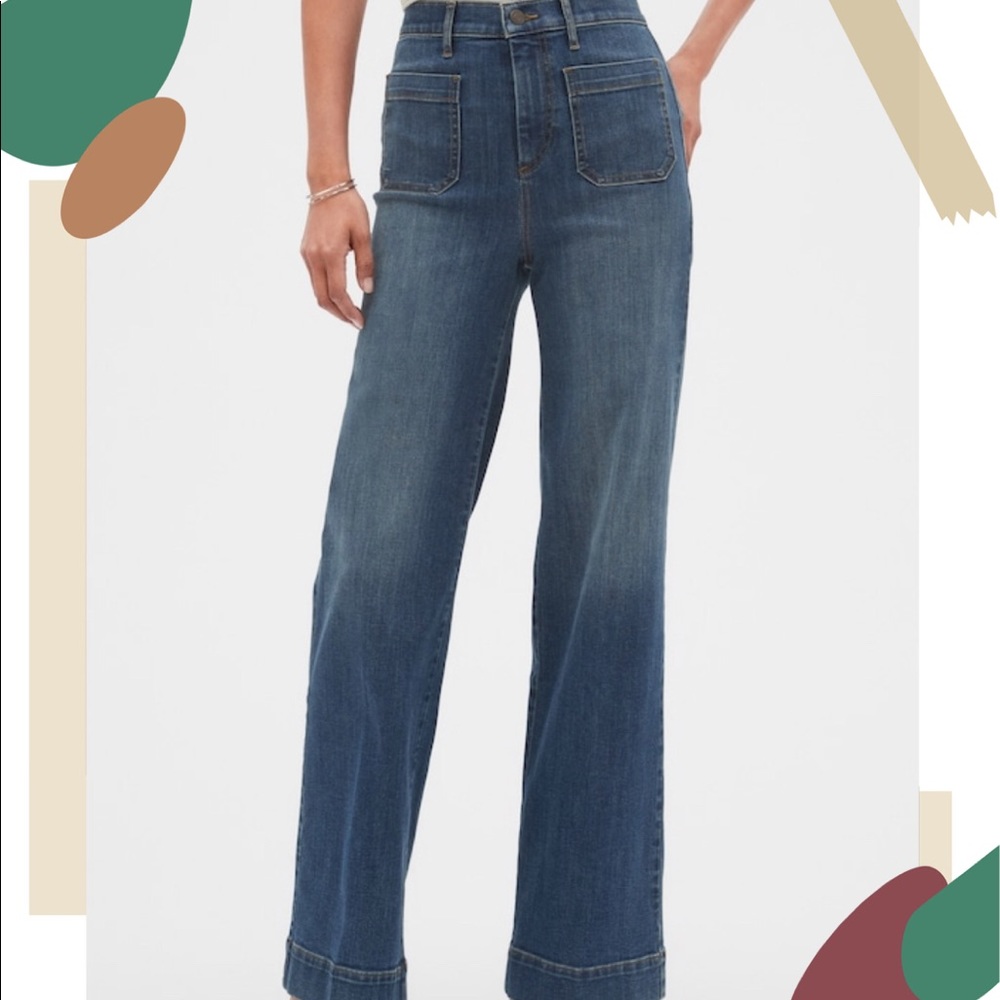 Banana Republic High Waisted Wide Leg Pant